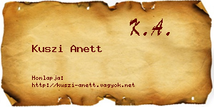 Kuszi Anett névjegykártya
