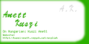 anett kuszi business card